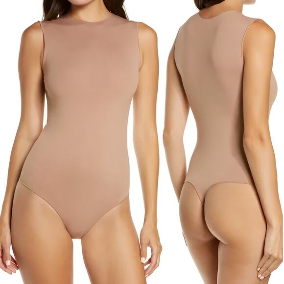 SKIMS Tops - Skims Womens Minimalist Essential Crewneck Sleeveless Bodysuit XXS / XS Taupe